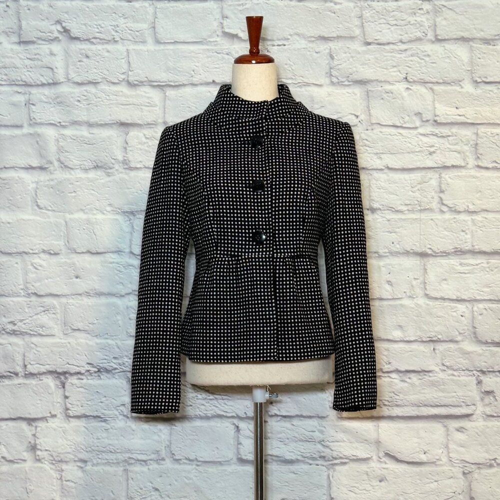 Taifun Black & White Wool Blend Polka Dot Blazer